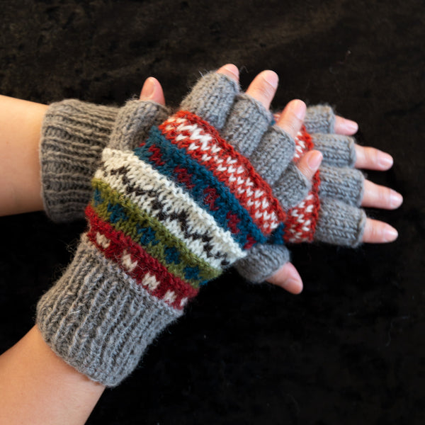 Half finger gloves- Grey