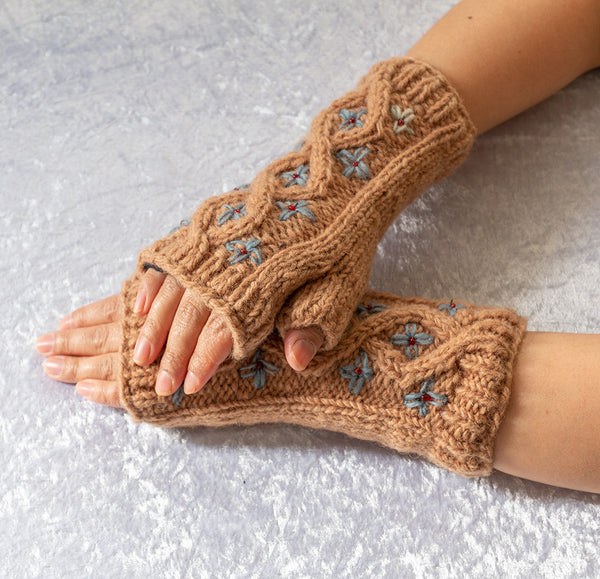 Half gloves-Brown