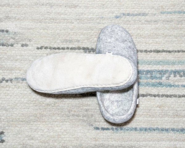 Felt Slippers- Natural White
