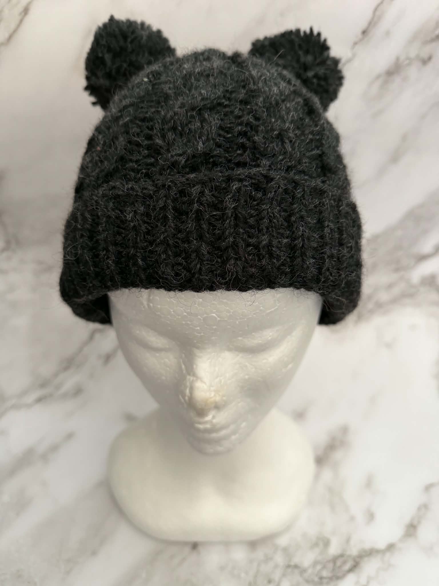 Women’s Beanie with Double Pom Poms
