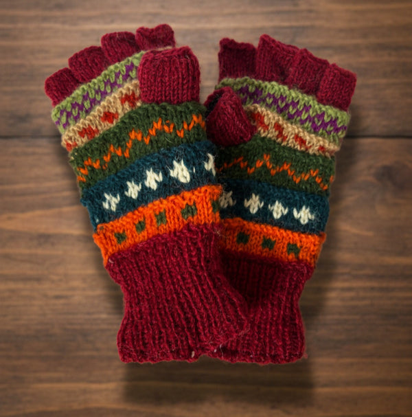 Half finger gloves- Red