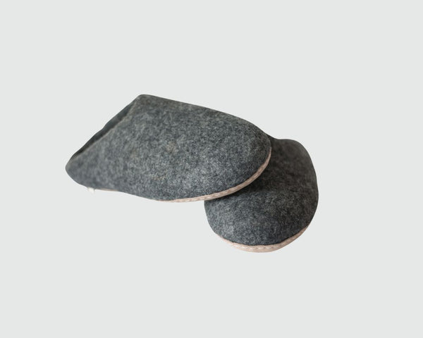 Felt Slippers- Charcoal Grey