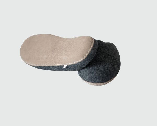 Felt Slippers- Charcoal Grey