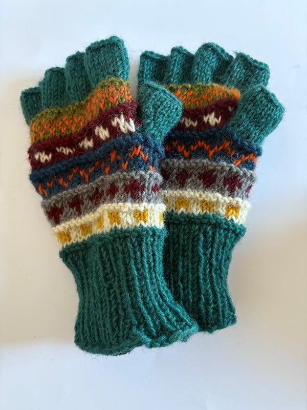 Half finger gloves- Pine Green