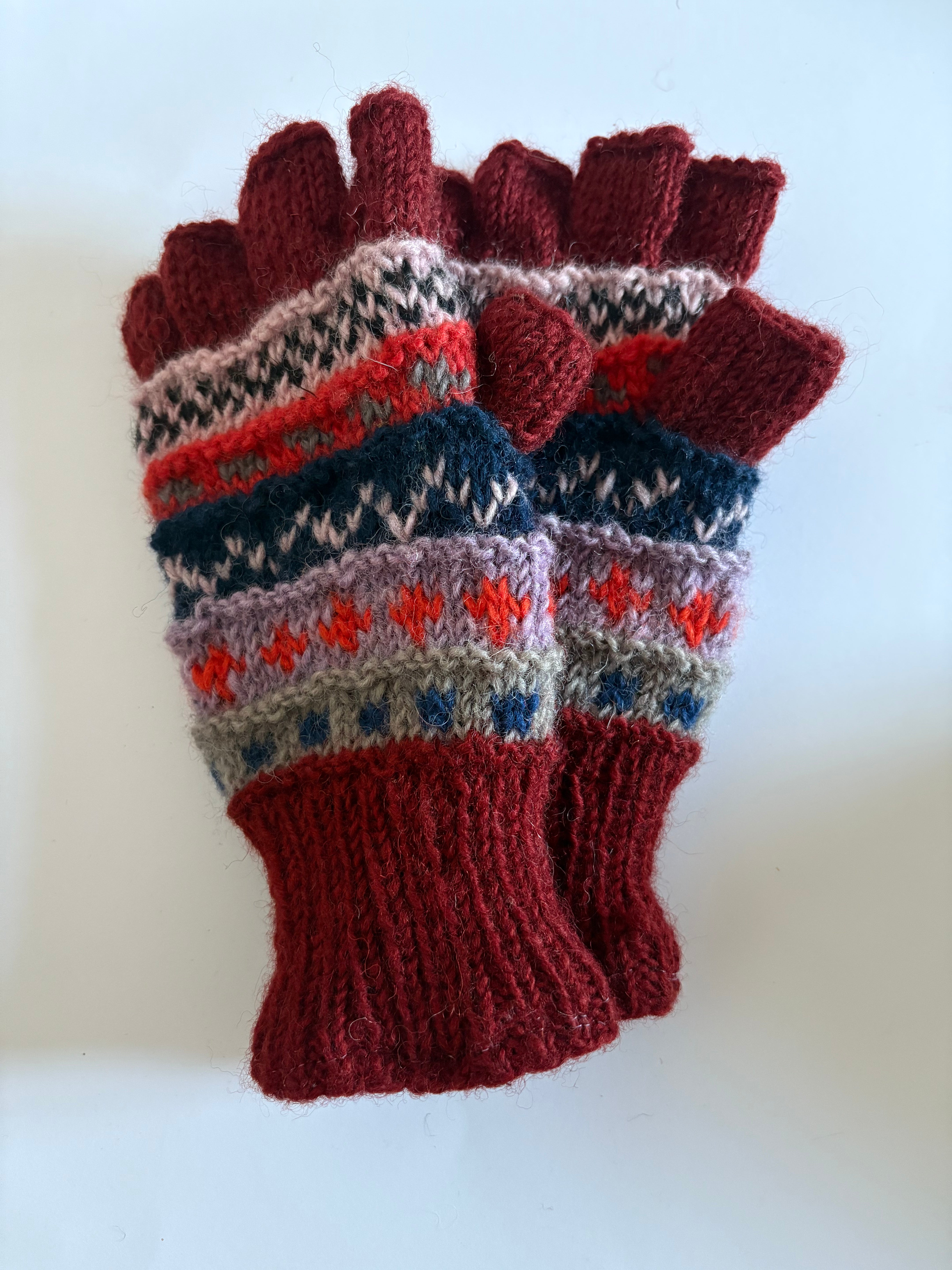 Half finger gloves- Red