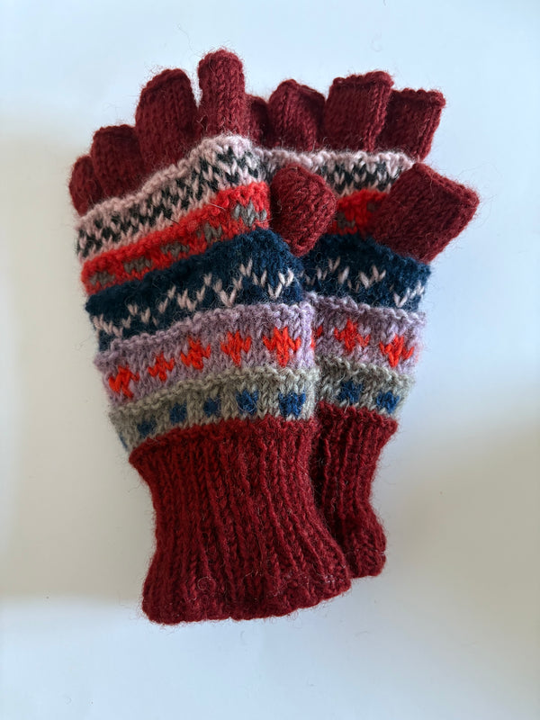 Half finger gloves- Red