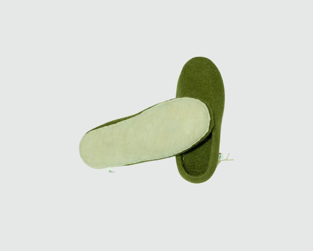 Felt Slippers- Green