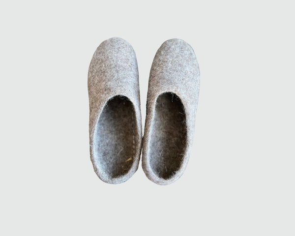 Felt Slippers- Natural Brown