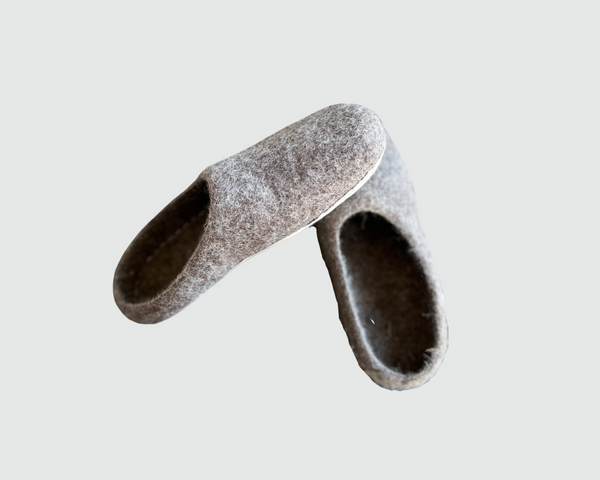 Felt Slippers- Natural Brown