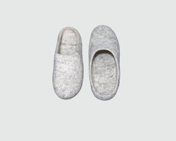 Felt Slippers- Natural White