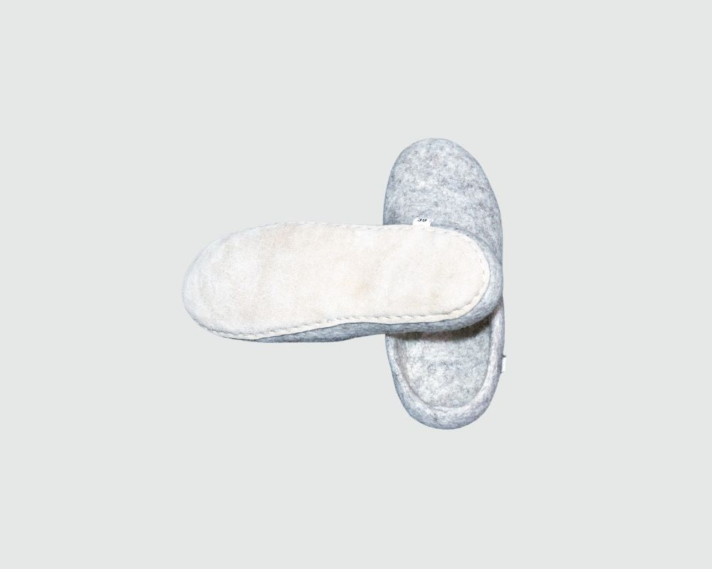 Felt Slippers- Natural White