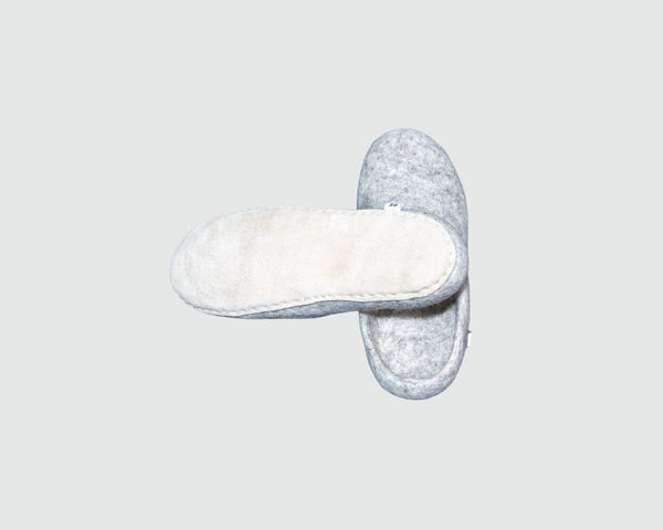 Felt Slippers- Natural White