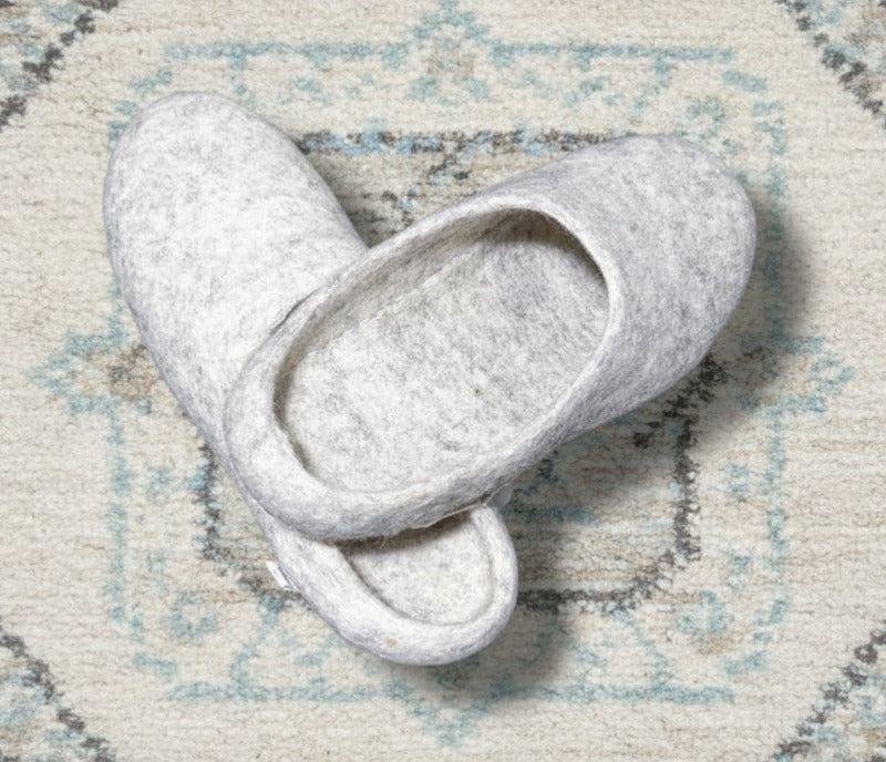 Felt Slippers- Natural White