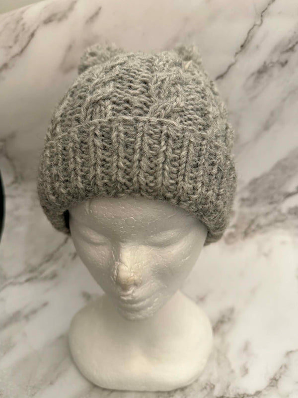 Women’s Beanie with Double Pom Poms