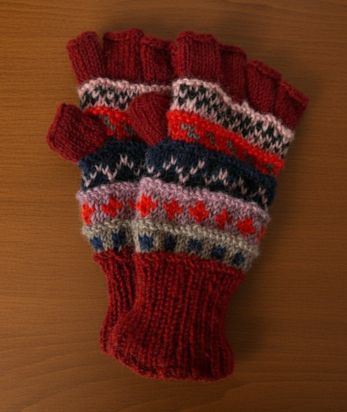 Half finger gloves- Red