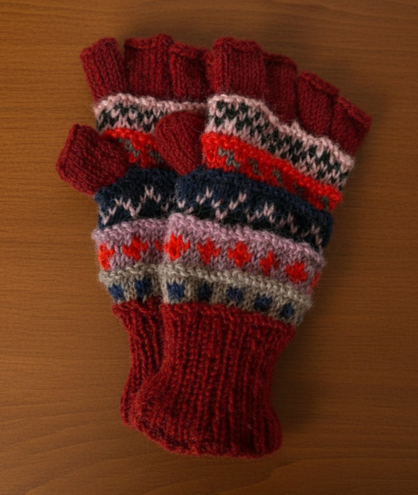 Half finger gloves- Red
