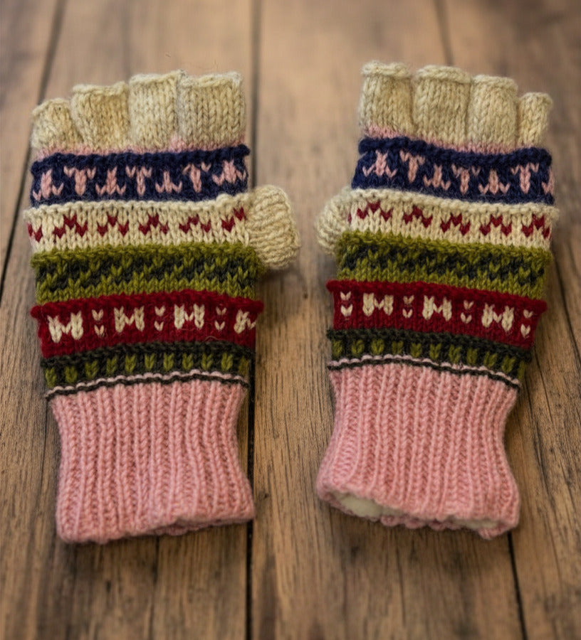 Half finger gloves- Pink