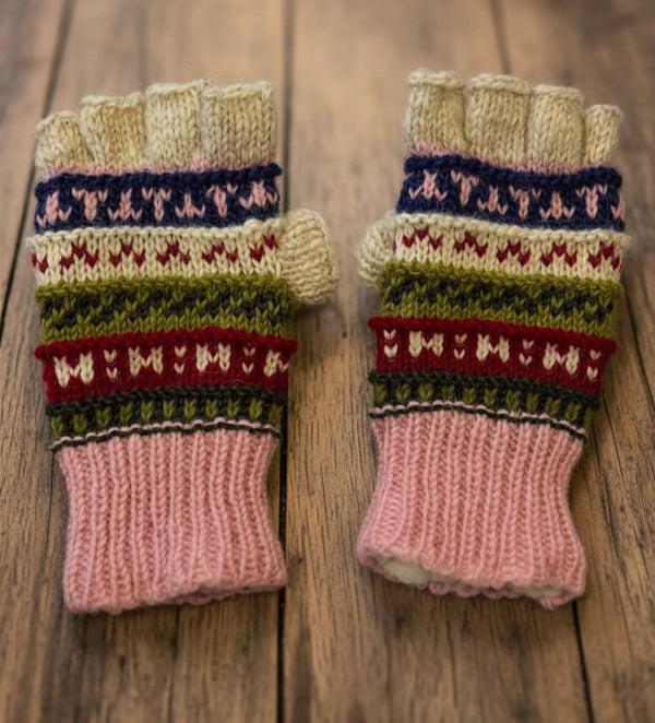 Half finger gloves- Pink