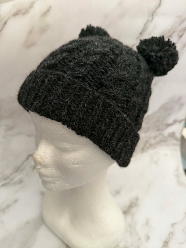 Women’s Beanie with Double Pom Poms