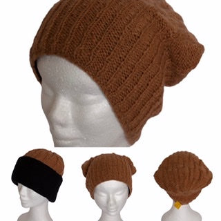 Long woollen beanie with inner