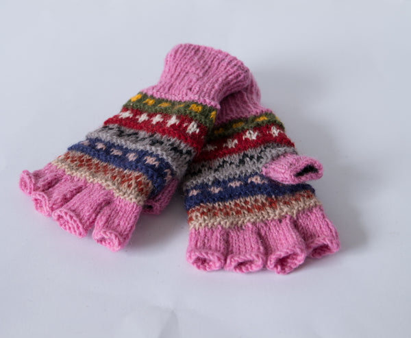 Half finger gloves- Pink