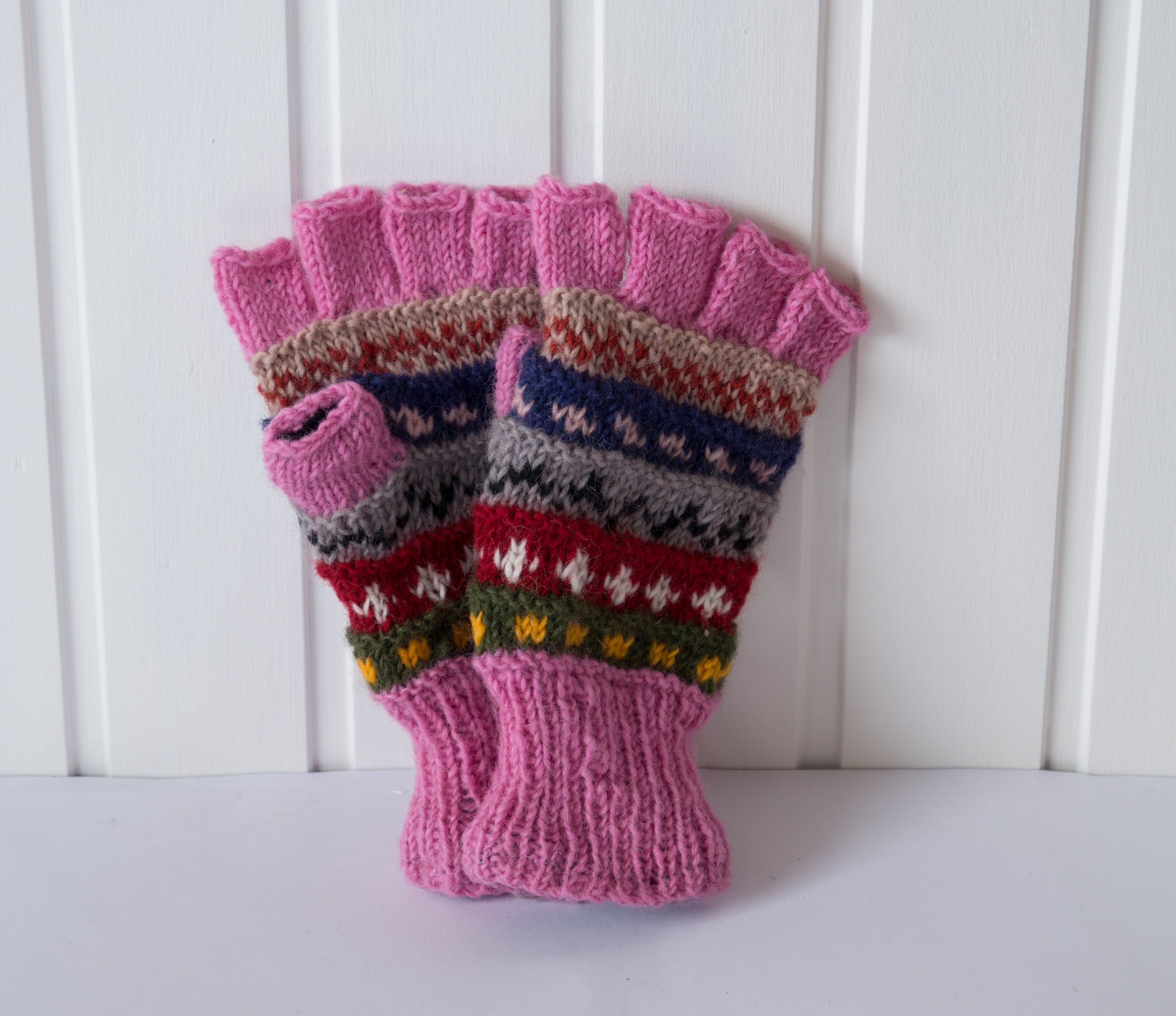 Half finger gloves- Pink