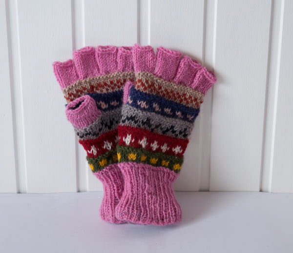 Half finger gloves- Pink