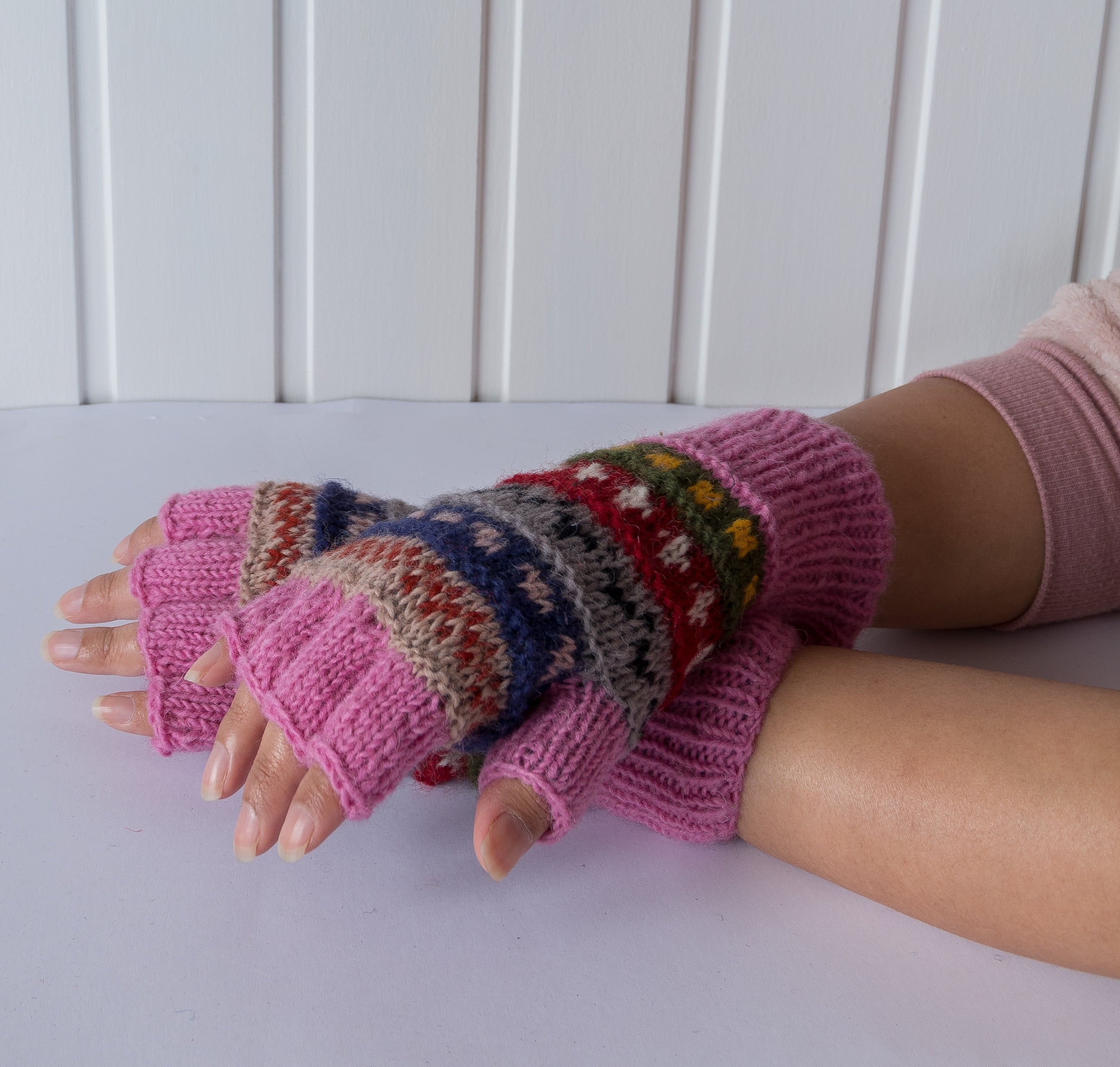 Half finger gloves- Pink