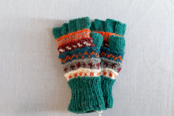 Half finger gloves- Pine Green