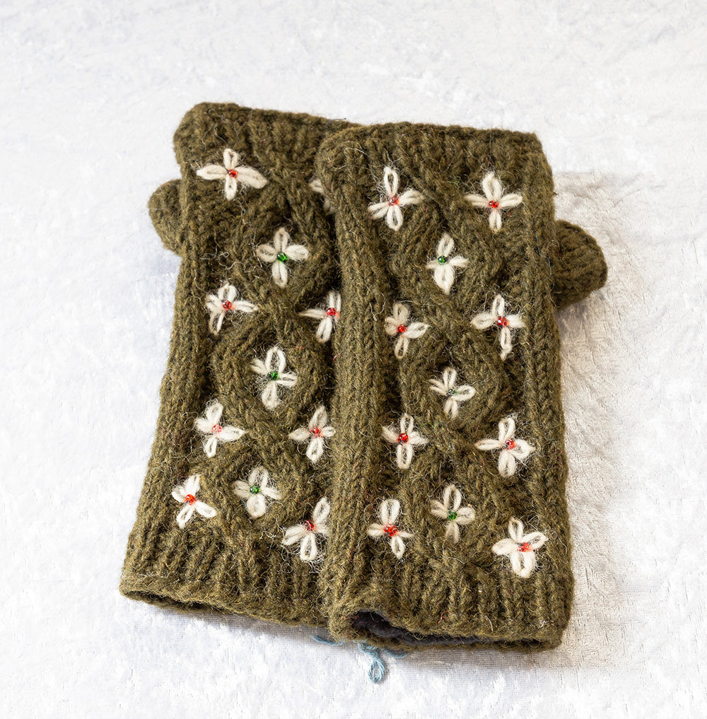 Half gloves-Seaweed Green