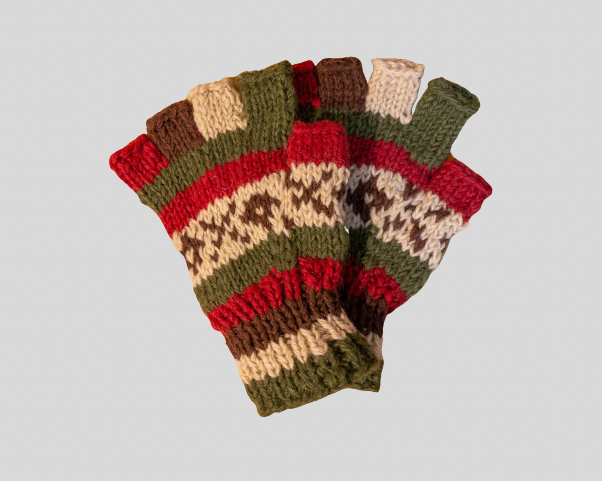 Double knitted half finger gloves-XOXO Large