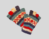 Double knitted half finger gloves-Medium XOXO